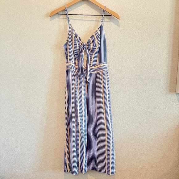 Lush For Lulu's Blue Striped Dress Medium - Picture 2 of 8